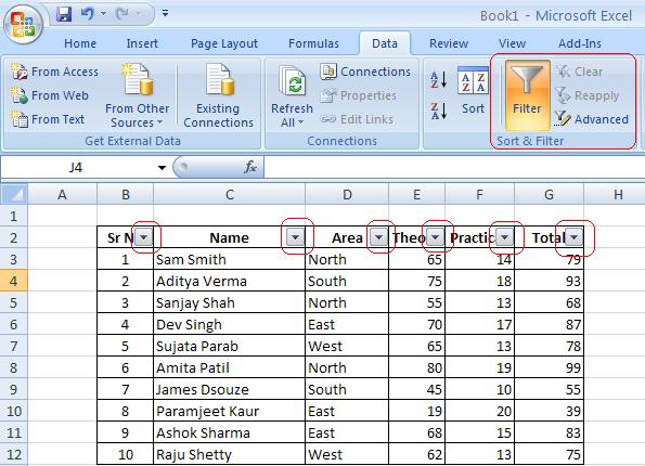 Excel Auto Filter